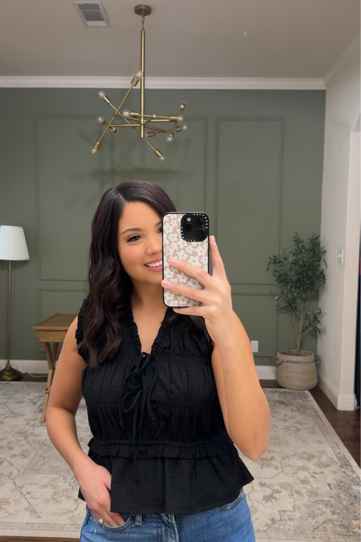 How cute is this black top! Perfect to style up and down 🖤 #walmartfinds 
Wearing a size medium 

#LTKFindsUnder50 #LTKSeasonal