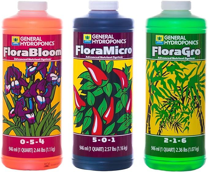 General Hydroponics Flora Series: FloraMicro, FloraBloom, FloraGro - 3-Part Hydroponic Nutrient S... | Amazon (US)