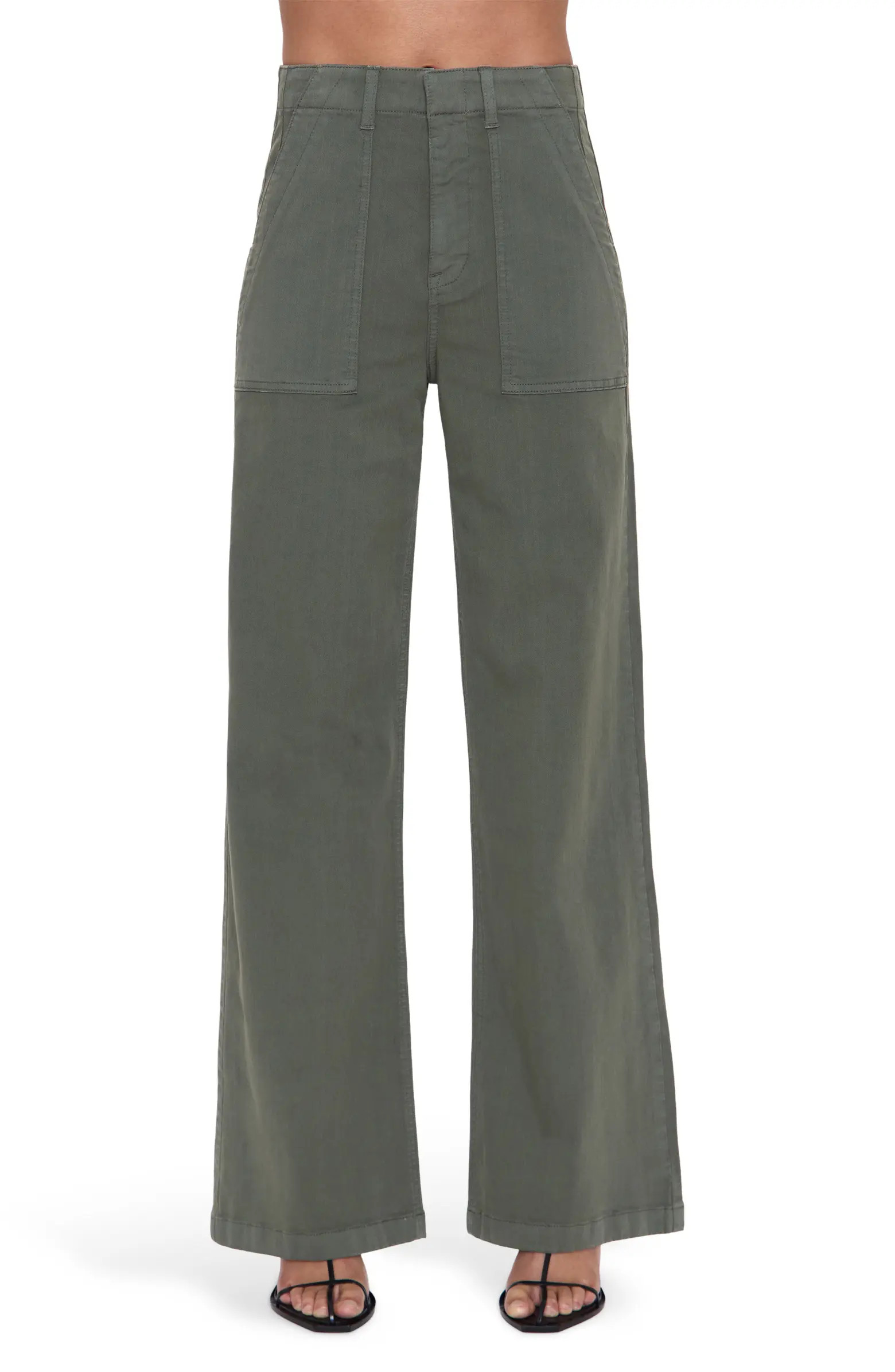 Nicole Stretch Cotton Wide Leg Pants | Nordstrom