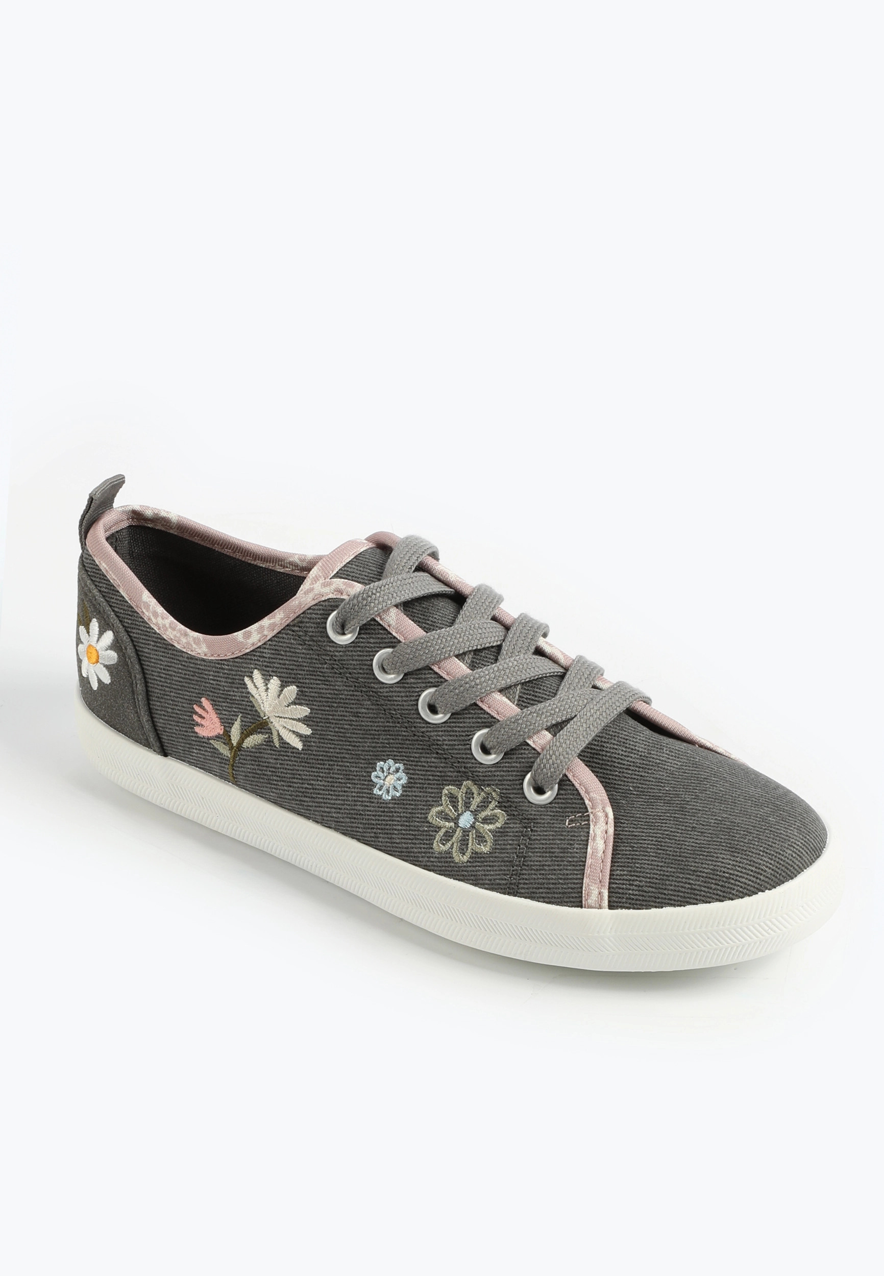 Maurices Women's Supercush Floral Embroidered Lace Up Sneakers | Maurices