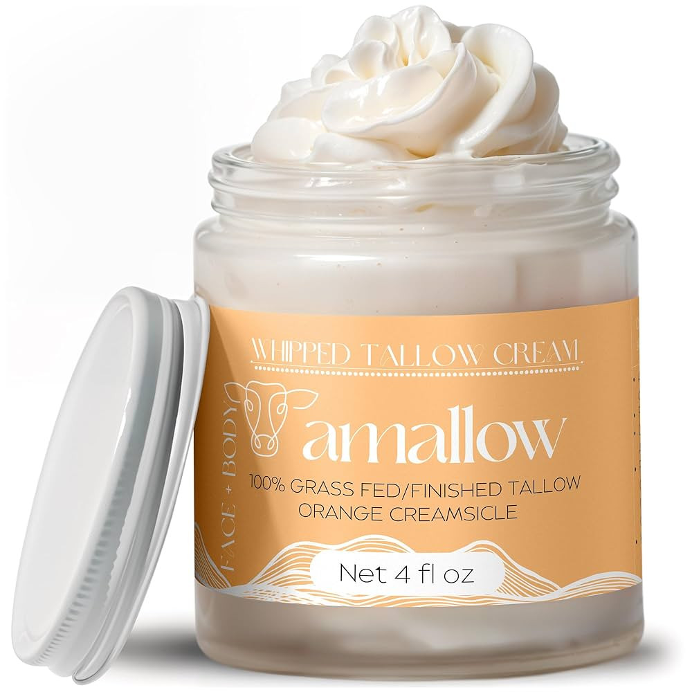 Amallow 100% Grass Fed Beef Tallow for Skin Care - Face + Body - Whipped Moisturizer - Natural Lo... | Amazon (US)