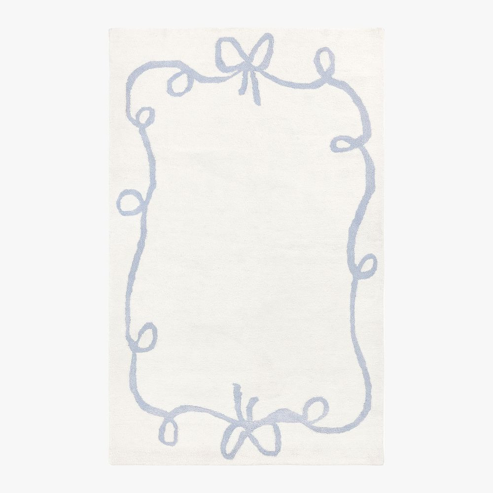 Bow Border Rug, 8'x10', Blue | Pottery Barn Teen