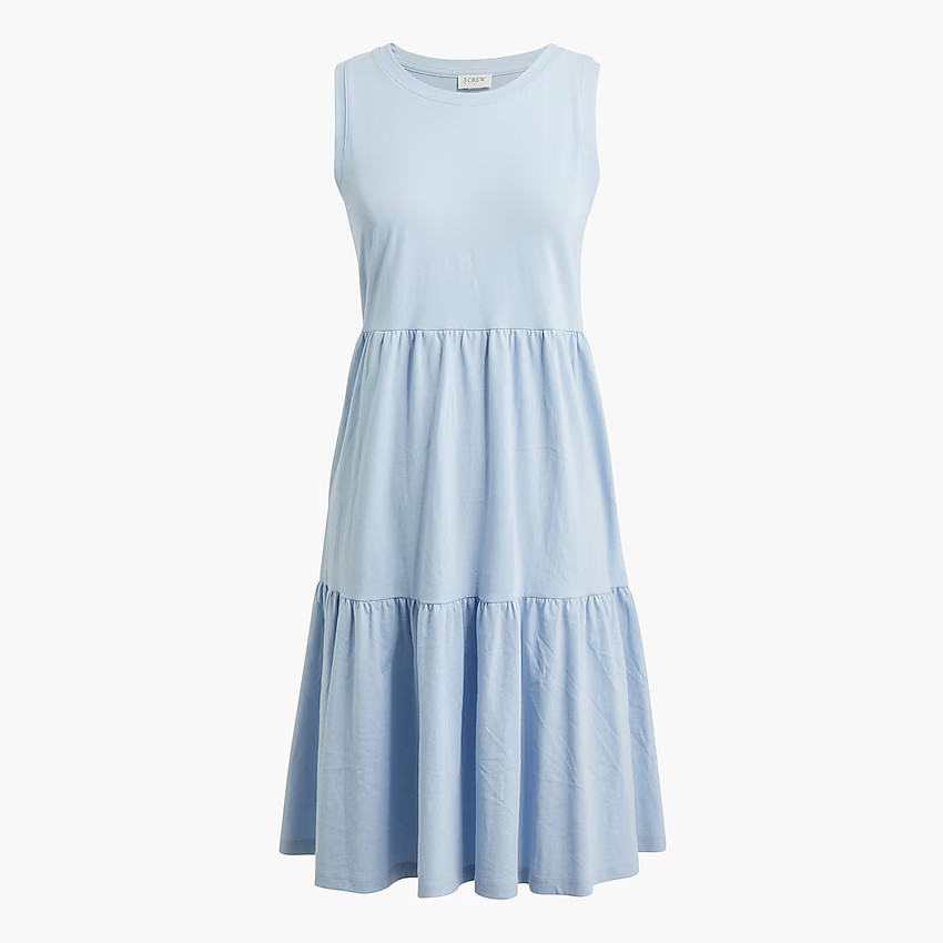 Sleeveless knit tiered mini dress | J.Crew Factory