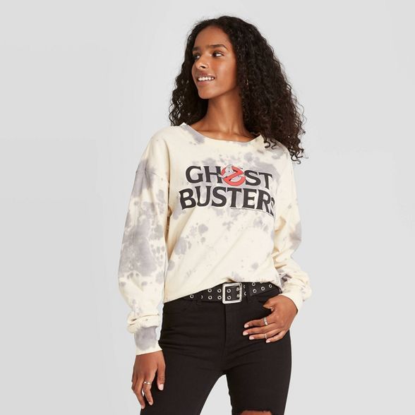 Women's Ghostbusters Long Sleeve Halloween Graphic T-Shirt - Cream | Target