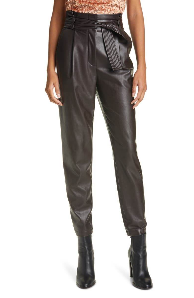 Cobey Paperbag Waist Faux Leather Pants | Nordstrom