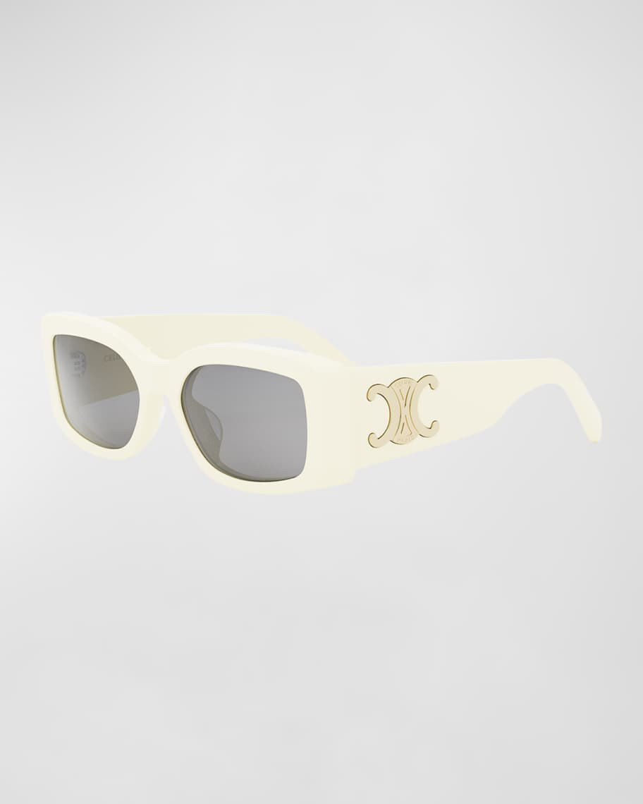 Triomphe Acetate Rectangle Sunglasses | Neiman Marcus