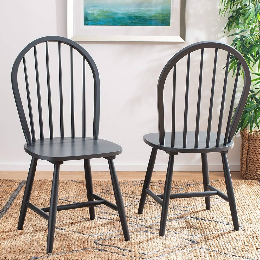 Safavieh Home Camden Farmhouse Grey Spindle Back Dining Chair, Set of 2 | Amazon (US)
