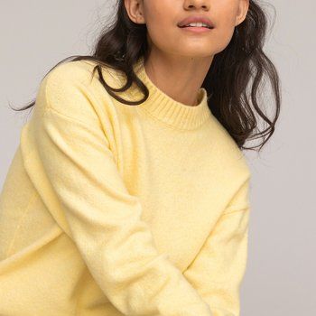 Brushed Knit Jumper with Crew Neck | La Redoute (UK)
