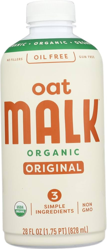 Malk Organic Original Oat Milk 28 fl oz - Shelf Stable, Non GMO, Gluten Free, Dairy Free, Plant B... | Amazon (US)