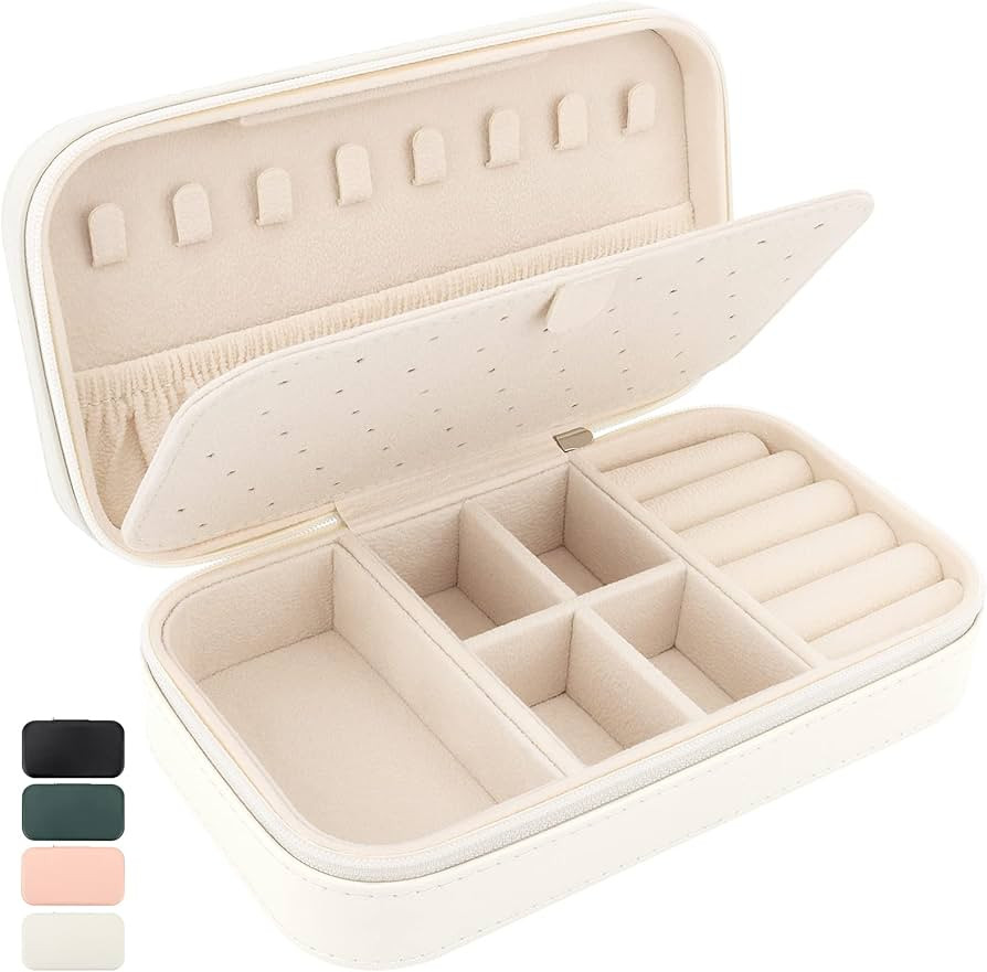 DesignSter Travel Jewelry Box, PU Leather Portable Jewelry Case, Small Jewelry Boxes for Gifts, T... | Amazon (US)