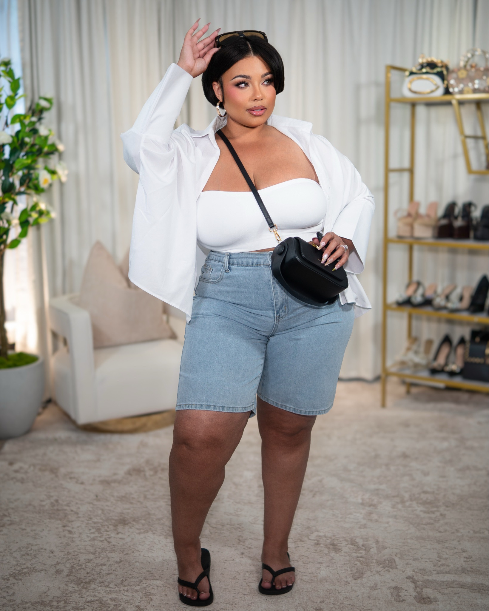 Curvy Comfortable Summer Outfit ☀️ Easy capri summer bandeau outfit inspiration.

#LTKPlusSize #LTKMidsize #LTKootd
