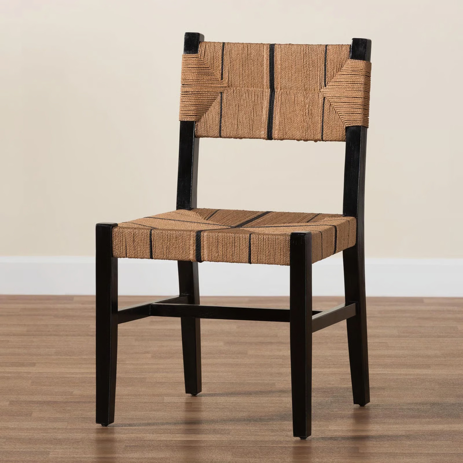 Hornersville Bohemian Paper Loom And Mahogany Wood Dining Chair | Wayfair North America