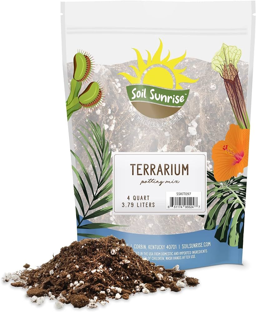 Terrarium Potting Soil Mix (4 Quarts), w/Blended Filtering Charcoal Custom Made for Terrariums | Amazon (US)