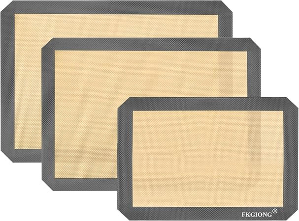 Silicone Baking Mat - Nonstick Large Baking Mat Set of 3 - 2 Half Sheets Mats (11 5/8" x 16 1/2")... | Amazon (US)