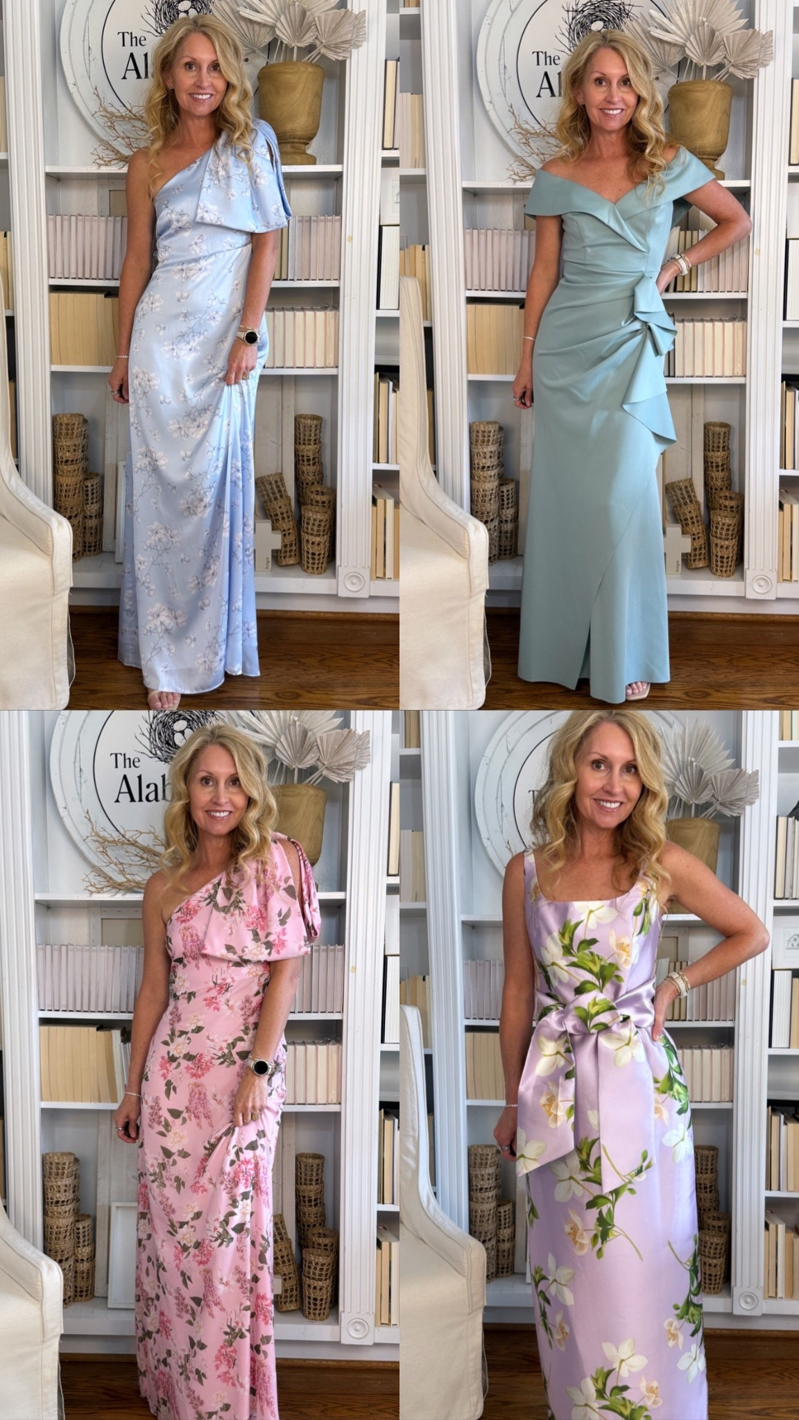 Wearing a 0 on the one shoulder styles, a 4 in the green and a 4 in the tie waist dress- which runs huge! It is pinned here, so size down in that one! 

#LTKWedding #LTKOver40