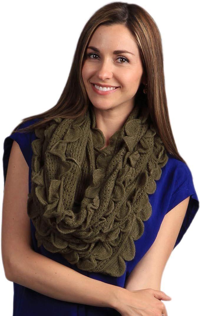 StylesILove Chic Oversized Ruffle Knitted Infinity Scarf | Amazon (US)