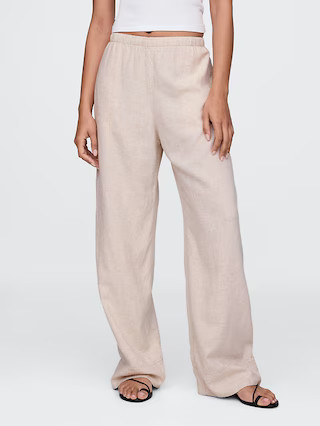 Linen-Blend Easy Wide-Hem Pants | Gap (US)
