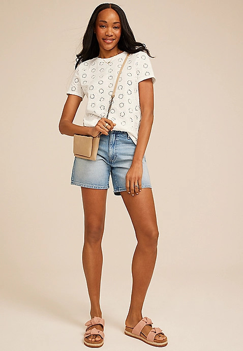 24/7 Dawson Eyelet Crew Neck Tee | Maurices