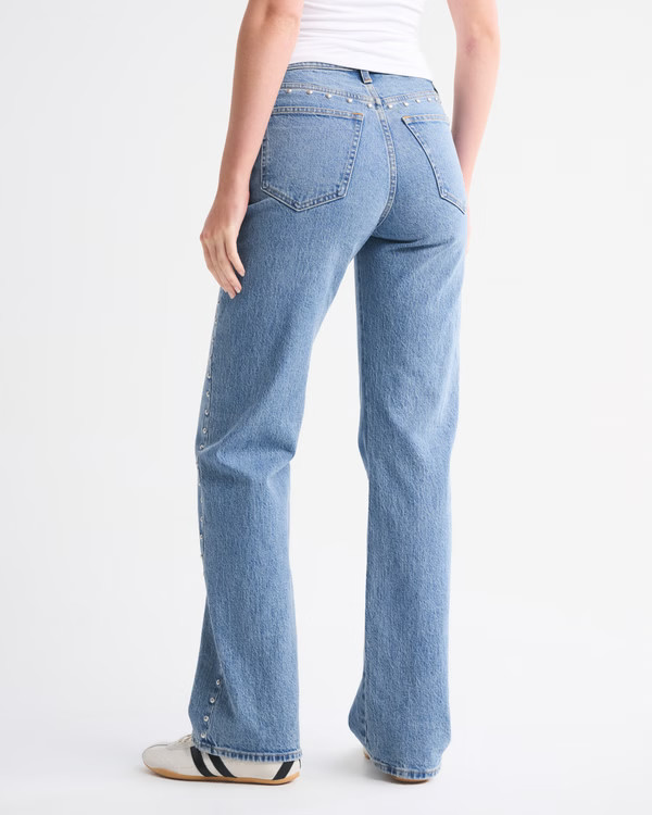 High Rise 90s Relaxed Studded Jean | Abercrombie & Fitch (US)