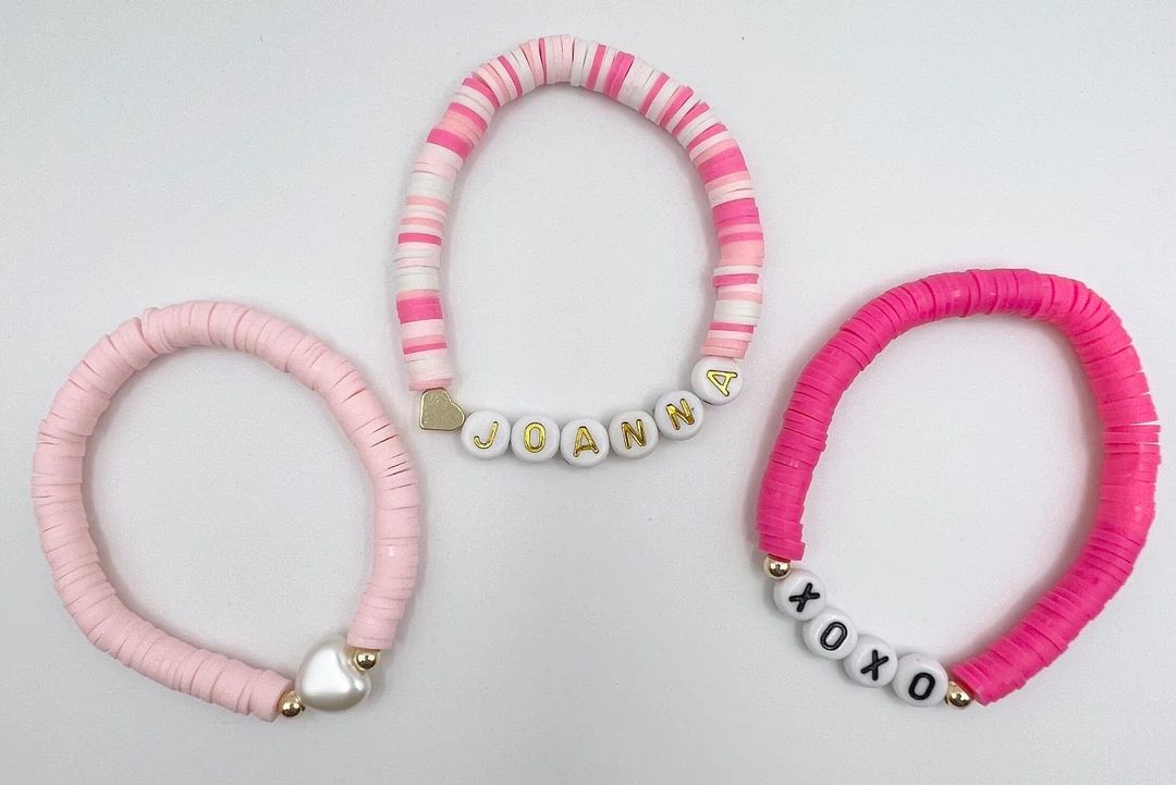 Valentine's Heishi Name Bracelet  Personalized Valetine - Etsy | Etsy (US)
