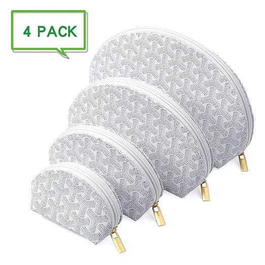 Luxury Make Up Bag Shell Shape Cosmetic Toiletry Travel Bags including 4 Size Bag (White) | Amazon (US)