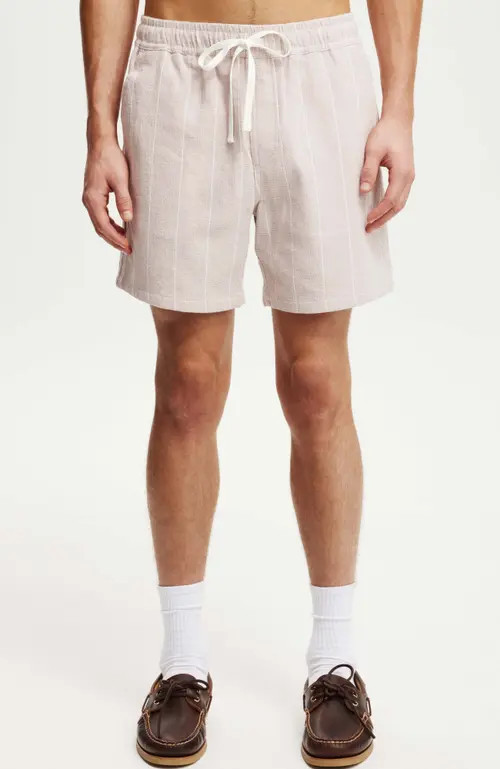 Cotton On Men's Easy Short in Dusty Pink White Pinstripe at Nordstrom, Size X-Small | Nordstrom