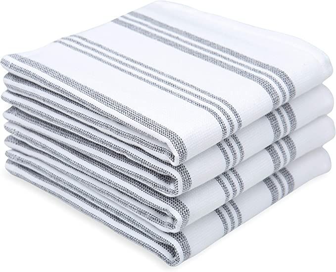 Sticky Toffee Cotton White Washcloths Set, Soft and Absorbent Terry Towels, Modern Stripe, Reusab... | Amazon (US)