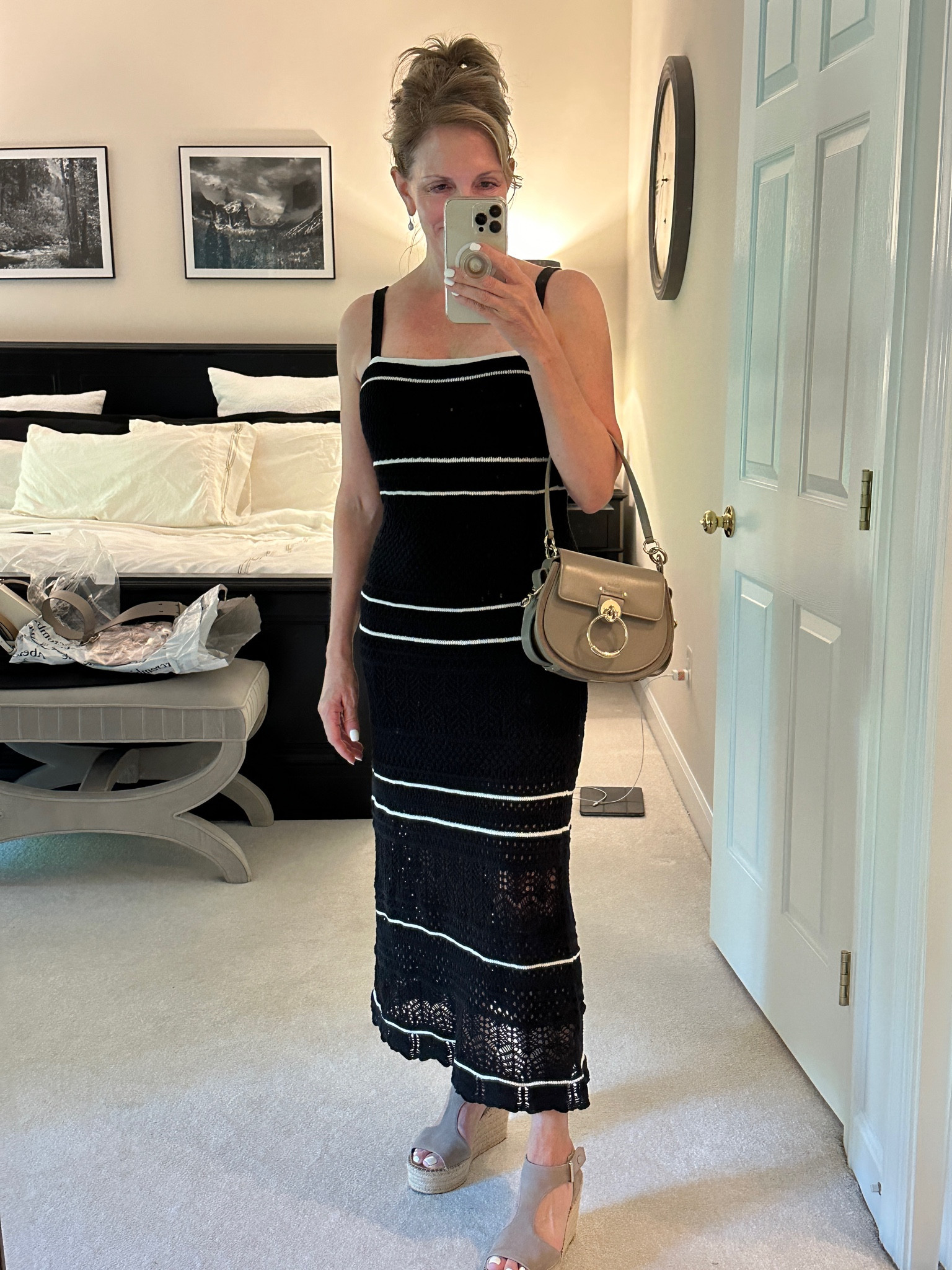 You know how I love crochet dresses and this one is no exception! Feminine and fitting, this maxi dress comes in petite sizes too, mine is an xsmall regular 

#LTKOver40 #LTKFindsUnder100 #LTKSaleAlert