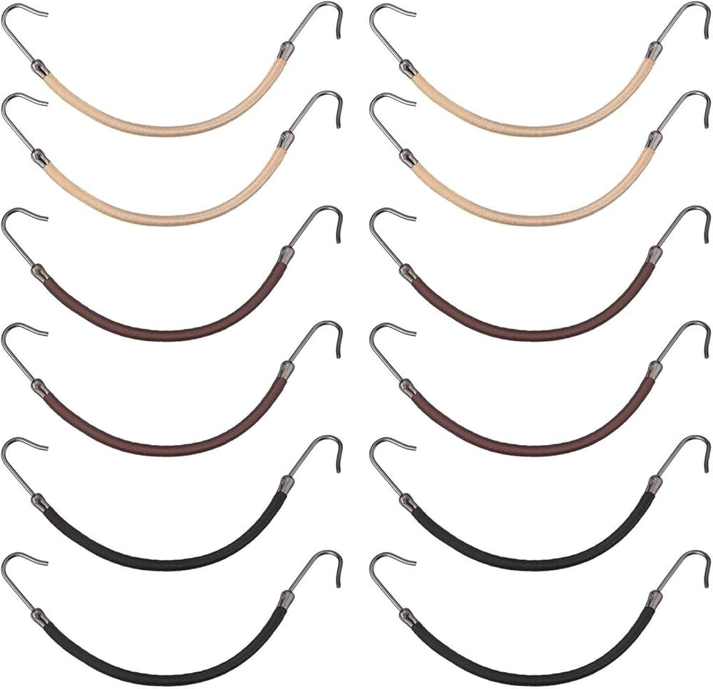 Hotop 15 Pieces Elastic Hook Hair Tie Styling Ponytail Holder Hooks Hair Cord (Black, Brown and B... | Amazon (US)