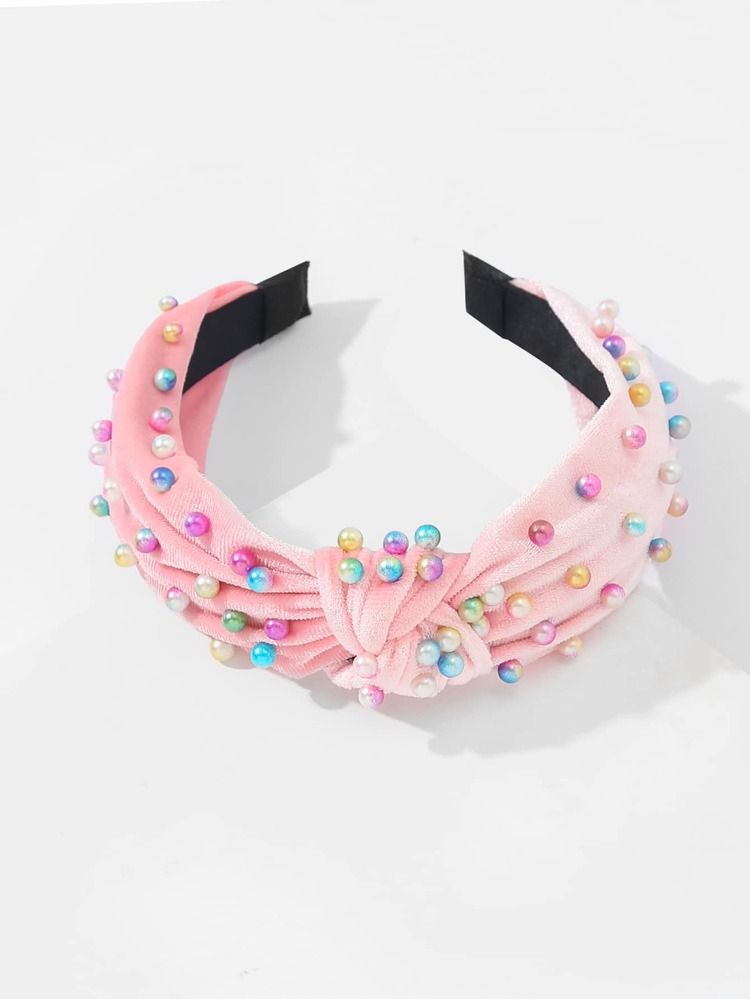 Knot & Faux Pearl Decor Headband | SHEIN