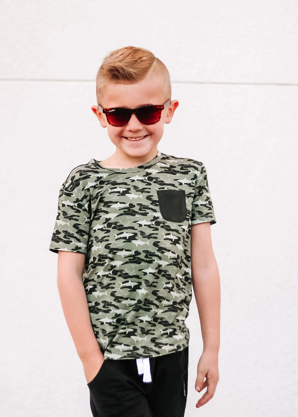 CAMO SHARK DREAM POCKET TEE | Dream Big Little Co.