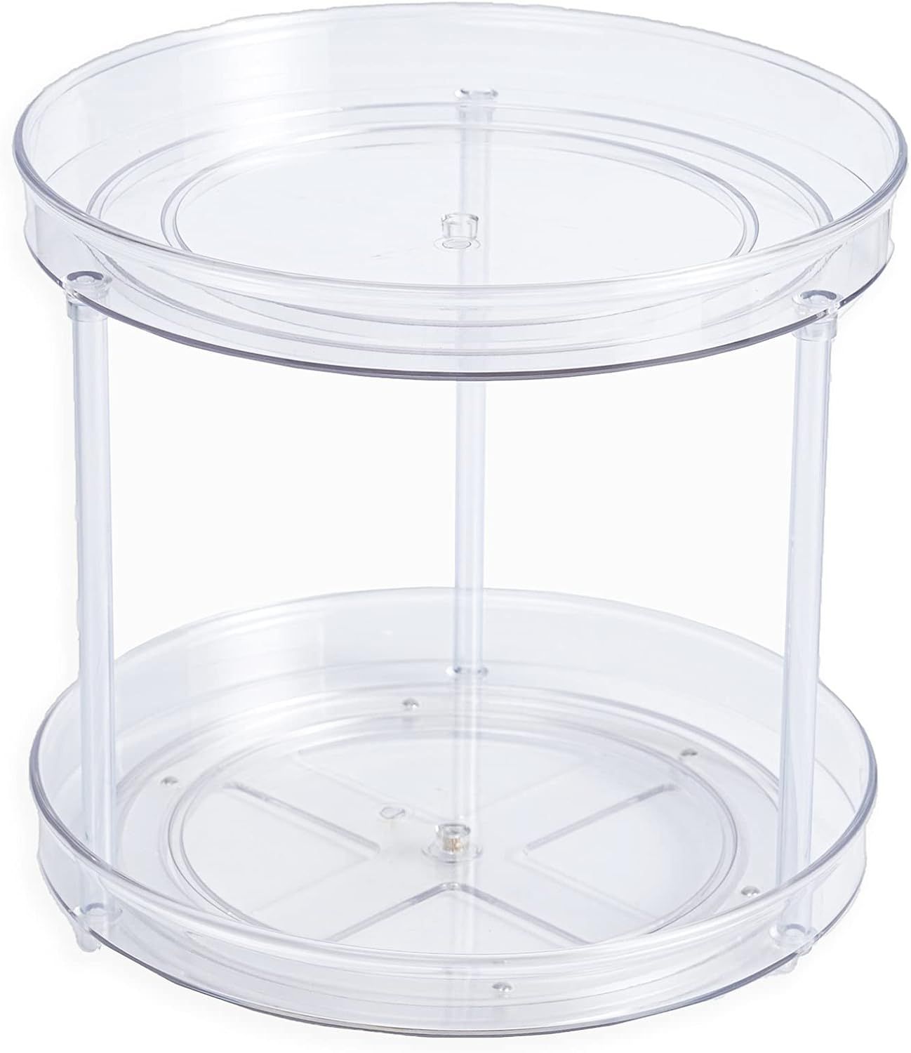 2 Tier Lazy Susan Turntable, Plastic Clear Rotating Spinning Organization, Food Storage Container... | Amazon (US)