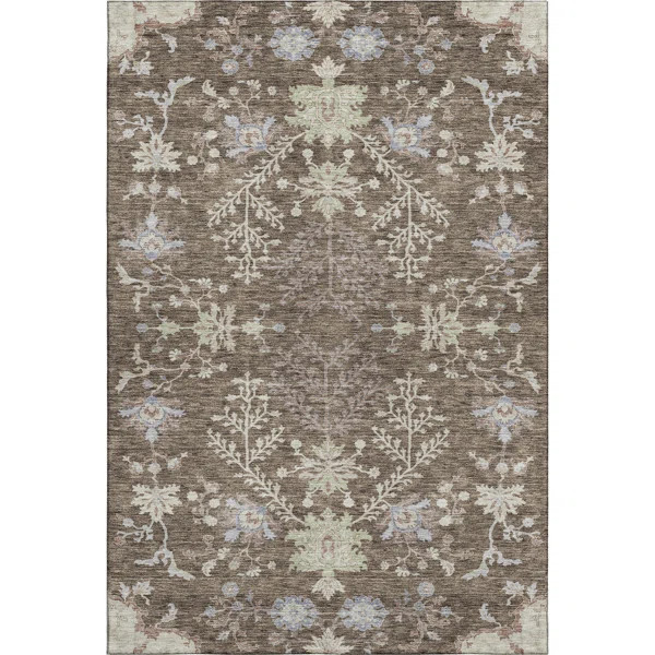 Premium Machine Washable Gurubaksh AMF1156 Floral Rug | Wayfair North America