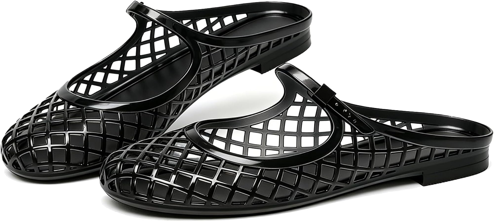 ClassicSter Jelly Mary Janes for Women Mesh Flats Clear Jellies Slide Closed Toe Slip On Mules Be... | Amazon (US)