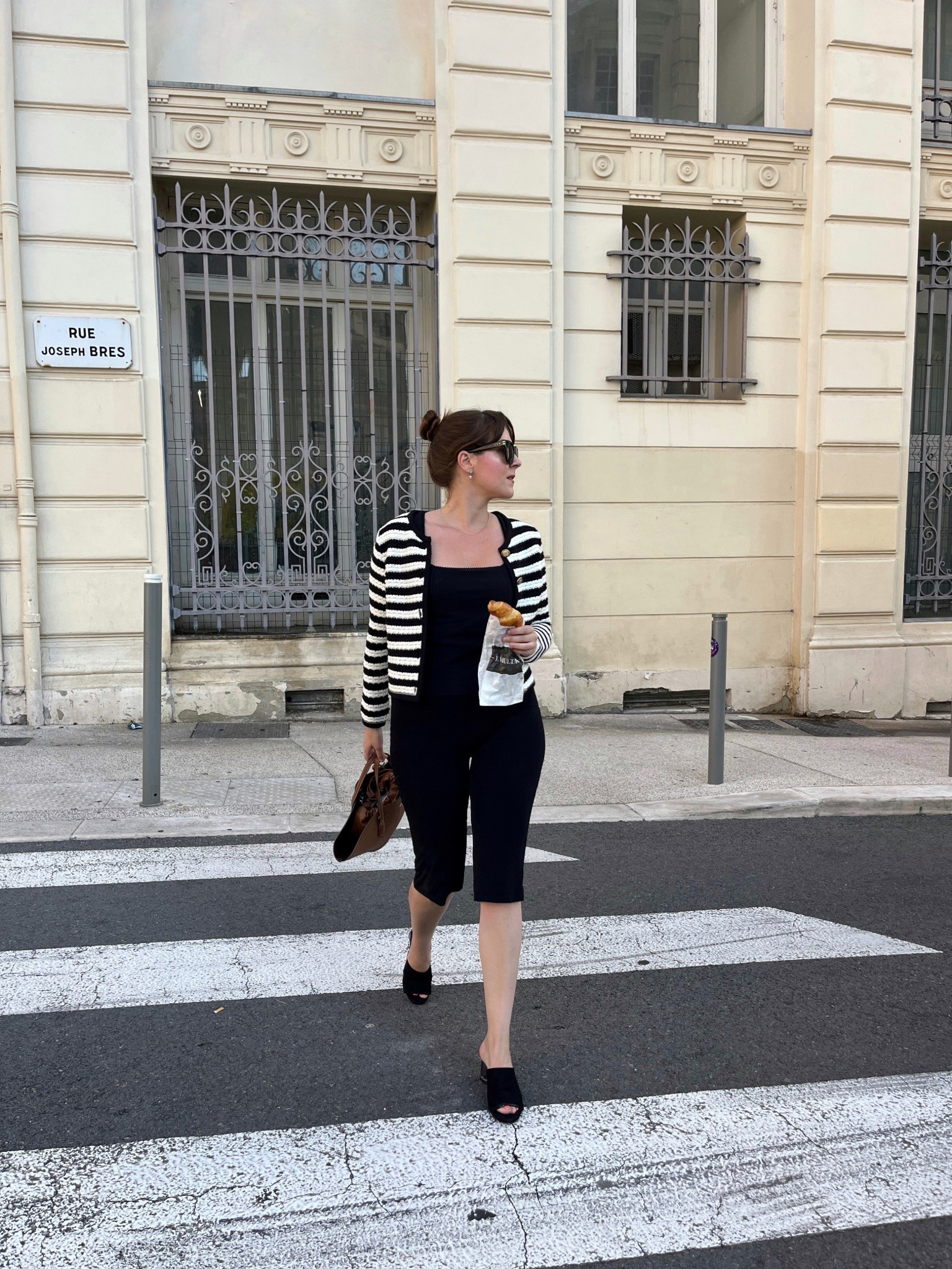 Just a French girl with her croissant 🥐🤭 

outfit details:
-black top from @zara 
-capri pants from @zara 
-stripe cardigan from @mango 
-heels from @zara 
-sunglasses from @marcjacobs 
-tote bag from @zara 

.
.
.

#nice #frenchriviera #europestyle_ #effortlesschic #versatile #minimalist #fashion #effortless #MangoGirls 

#LTKSeasonal #LTKStyleTip #LTKFindsUnder100