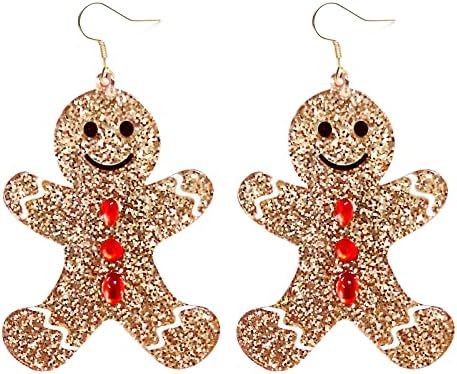 Christmas Gingerbread Man Charm Dangle Drop Earrings Women Girls Acrylic Resin Fashion Statement ... | Amazon (US)