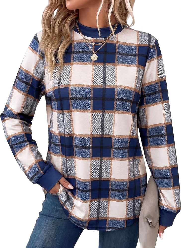 OFEEFAN Mock Neck Sweatshirt Long Sleeve Shirts Pullover Tops for Women Fall Fashion Winter Cloth... | Amazon (US)
