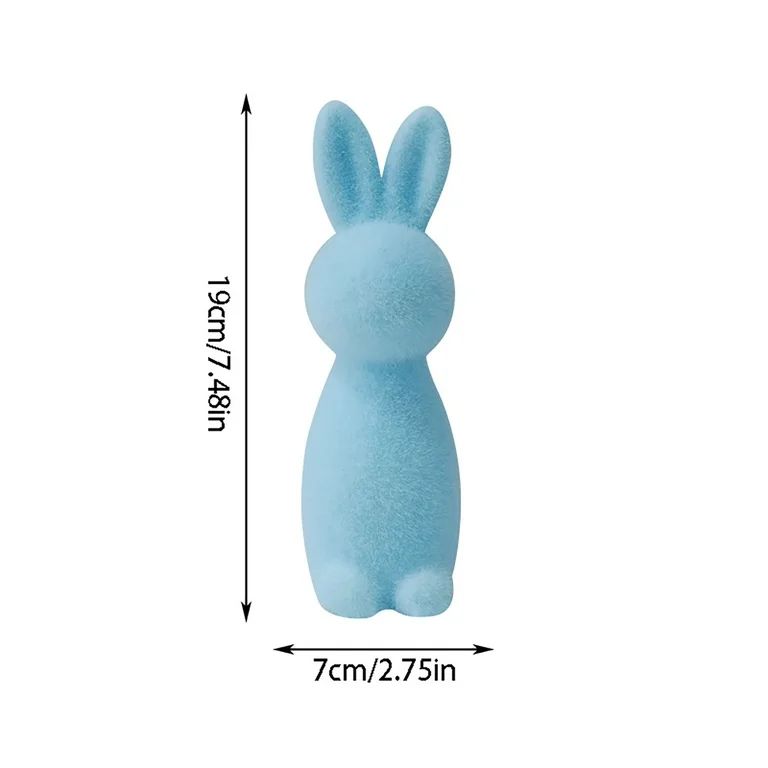CHUOU Easter Flocked Bunny Decor, White, 7.48 Inch, 4PCS,the Fun Way For You To Celebrate Easter | Walmart (US)