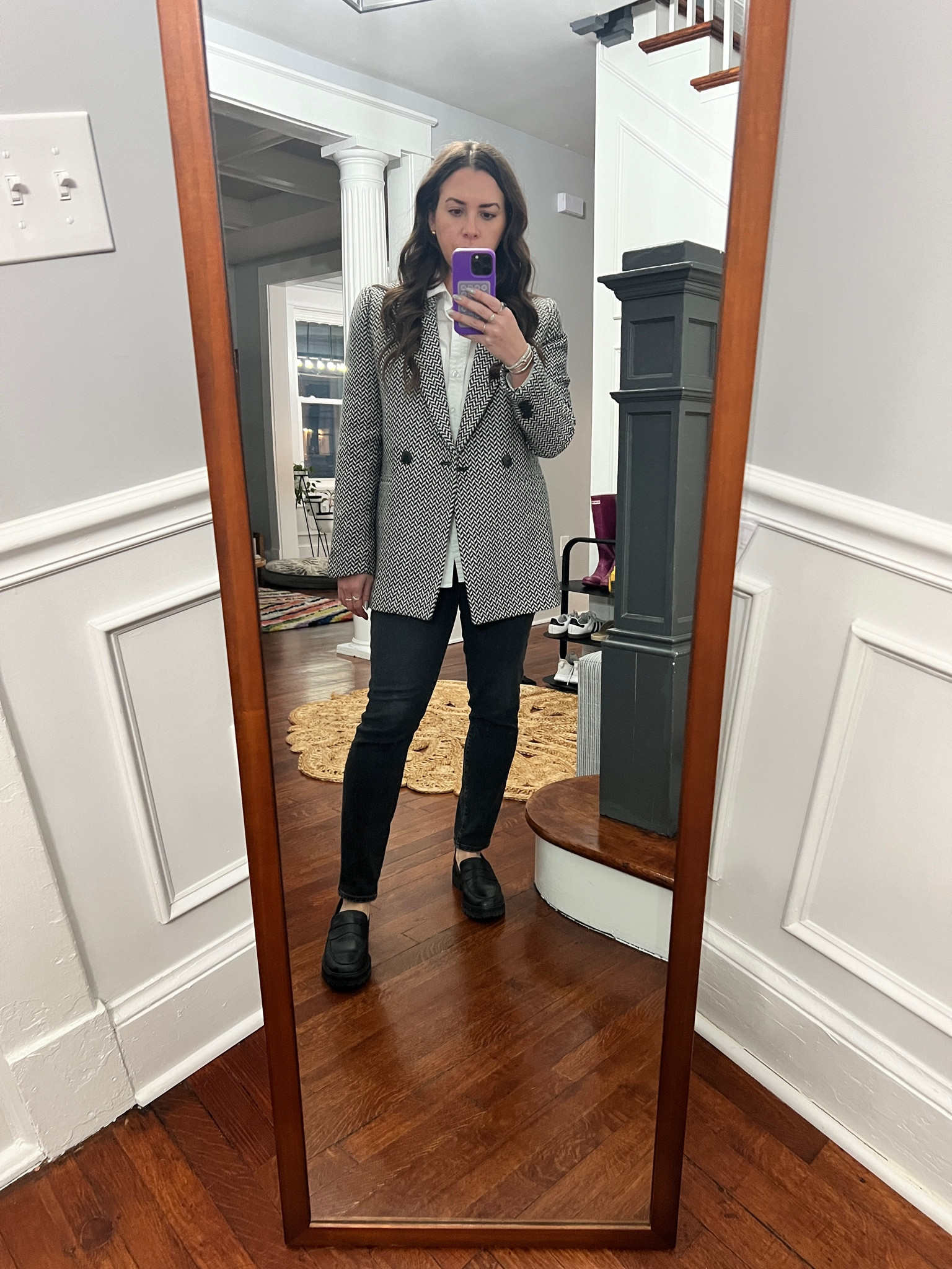 Travel workwear. Anine Bing blazer. Loafers blazers jeans. Oversized button down.

#LTKstyletip #LTKfindsunder100 #LTKworkwear