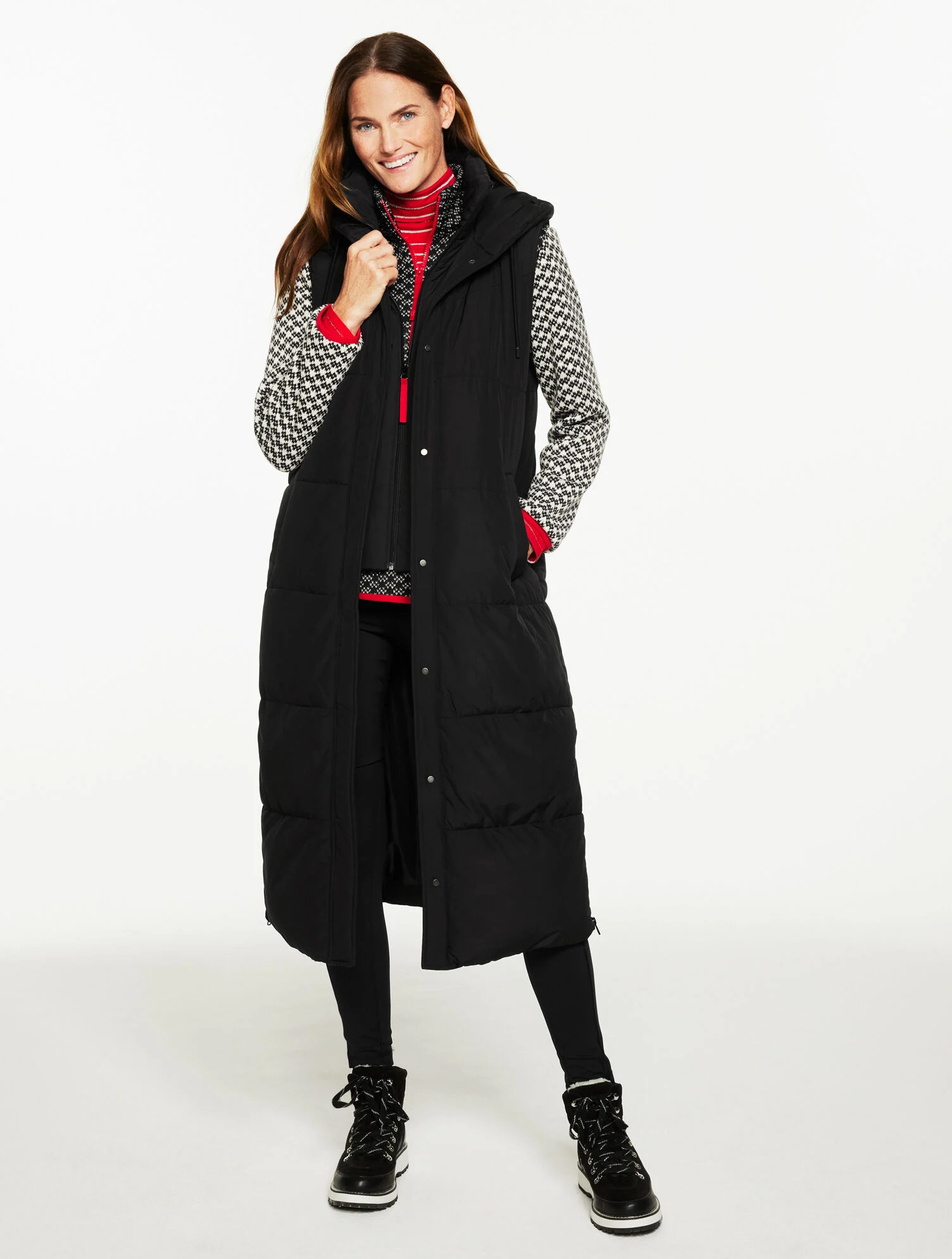 Hooded Long Puffer Vest | Talbots