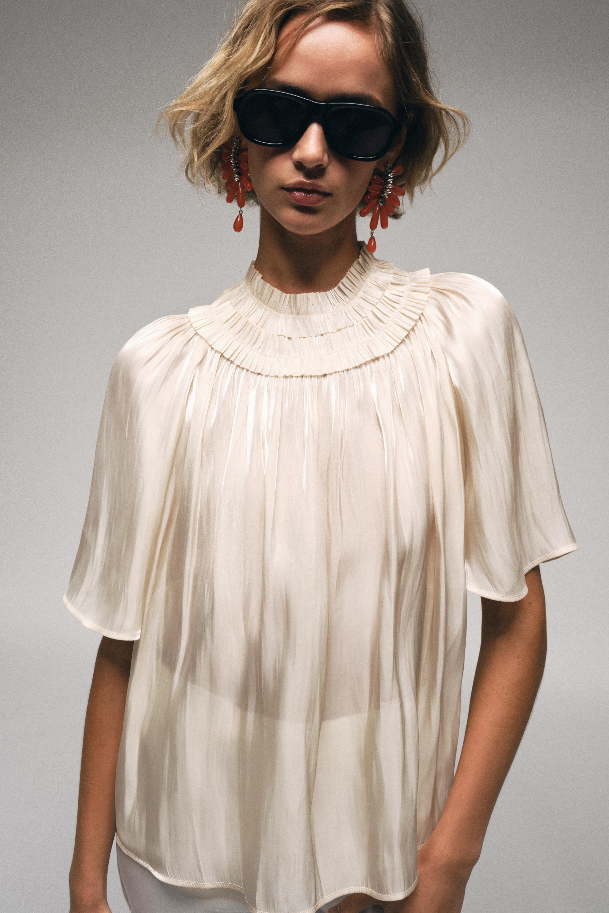SHIMMER-EFFECT BLOUSE | Zara US