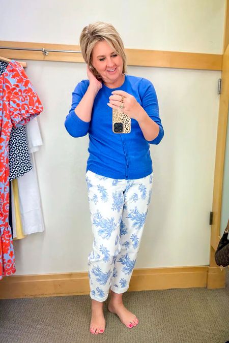 Talbots is having a 40% off sale today! My cardigan is a size large and my printed chino’s are an 8. Love the blue and white together for Summer and Vacation!

#LTKstyletip #LTKsalealert #LTKworkwear
