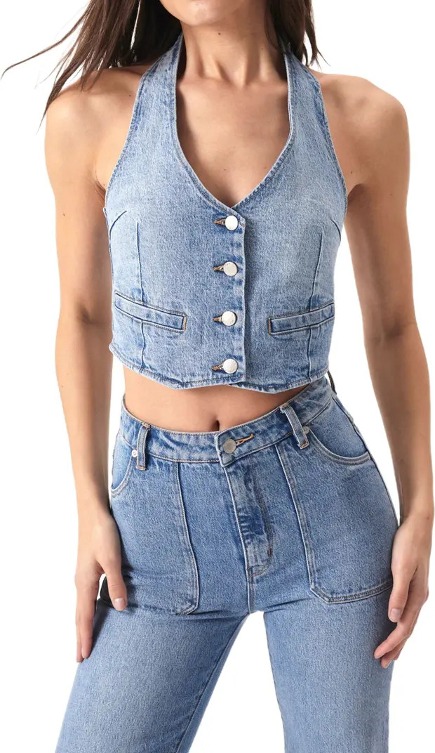 Rolla’s Denim Stretch Organic Cotton Halter Top | Nordstrom | Nordstrom
