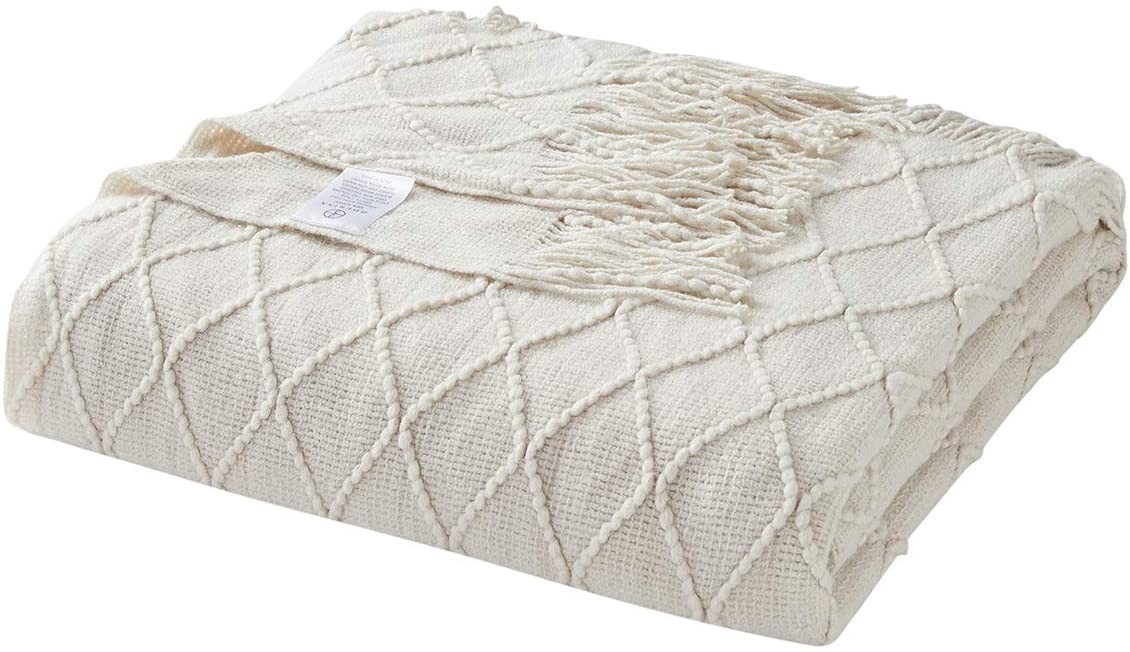 BOURINA Throw Blanket Textured Solid Soft Sofa Throw Bed Runner Couch Cover Knitted Decorative Bl... | Amazon (US)