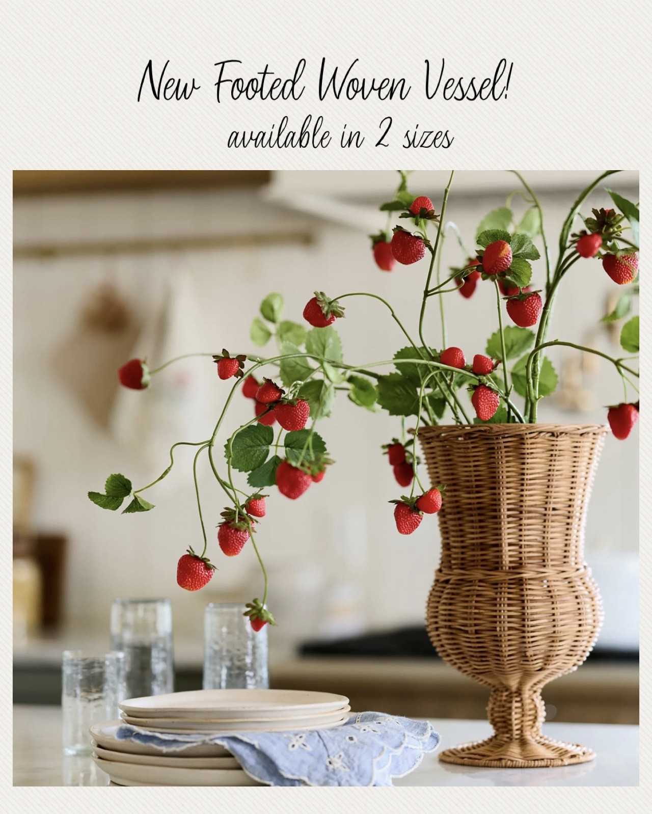 Beautiful new woven vessels from Magnolia Home! Shop soon, they will be very popular for spring to summer styling! Shop florals, strawberries are so nice and kitchen accessories. Nice Mother’s Day gift idea. 

#LTKMothersDay #LTKHome