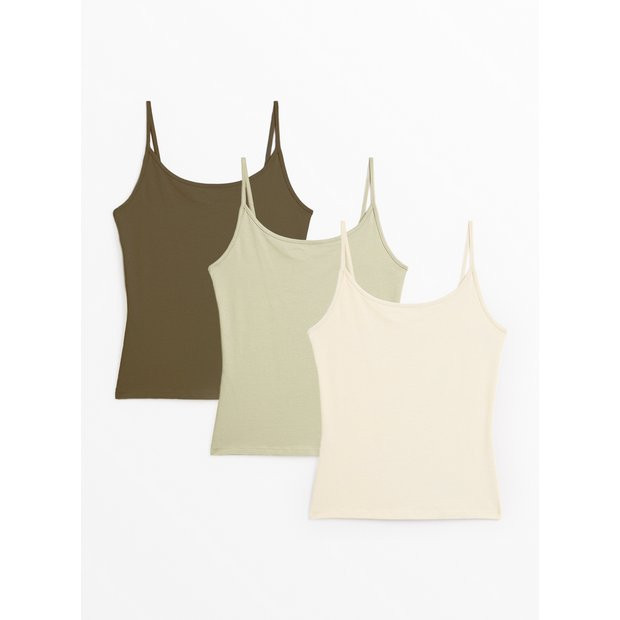 Buy Plain Cami Vest Tops 3 Pack 22 | Camisoles and vests | Tu | Tu Clothing