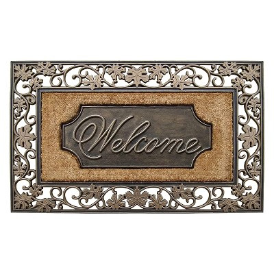A1HC Welcome Rubber Coir Door Mat 23" x 38" – Outdoor Front Door Mat with Non-Slip Rubber Backing for Entryway, Patio & Porch | Target