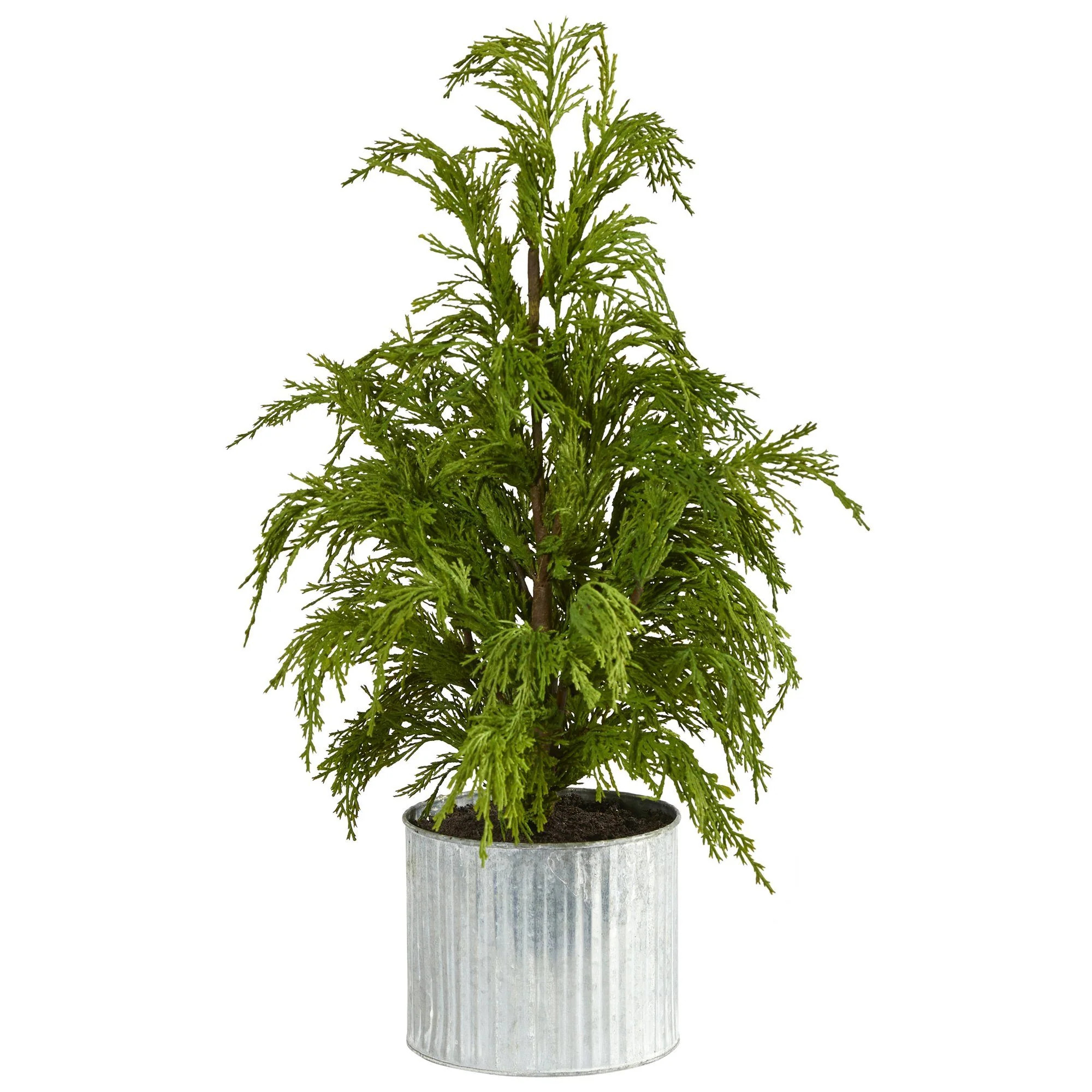 20” Cedar Pine “Natural Look” Artificial Tree in Decorative Planter | Nearly Natural | Nearly Natural