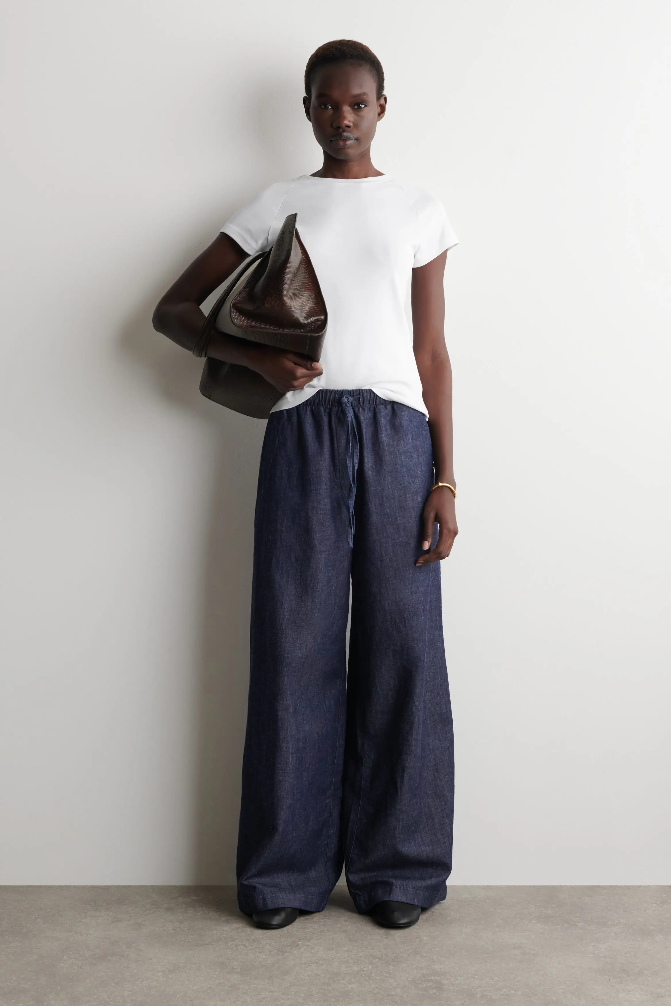 Denim Wide-leg Drawstring Pants (Women) | Nordstrom | Nordstrom