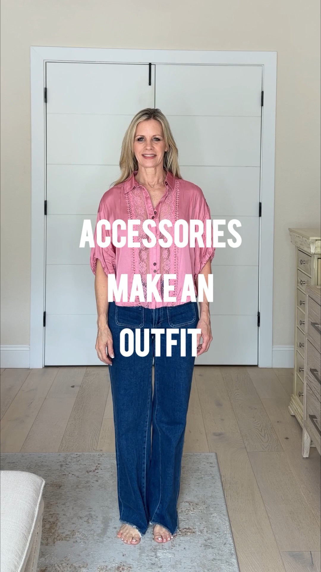 Accessories really do make the outfit ✨

Started simple… then added the details that change everything.  A belt + a little French tuck, layered necklaces, bracelets, my watch… finished with platform sandals and my Louis Vuitton bag.

Same outfit—completely elevated.
Which detail is your favorite? 💛

#LTKdayinmylife #LTKootd #LTKOver40